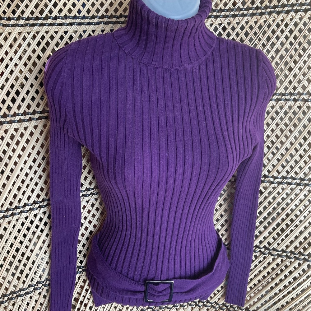 Y2K Grape Soda Turtleneck sweater with attached belt